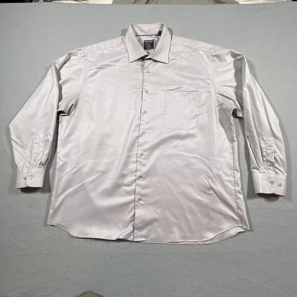 Proper Shirtings Dress Shirt Men's 19 / 35/37 Wrinkle Free 2 ply Cotton Beige - Picture 1 of 9